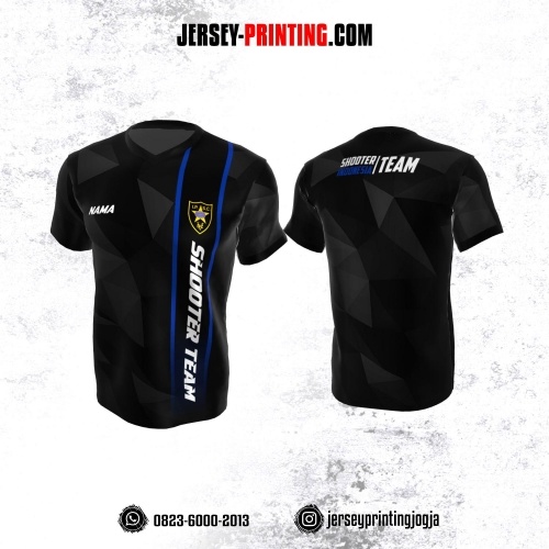 Baju Kaos Jersey Menembak Shooter Shooting Hitam Abu-abu Navy Motif Abstrak