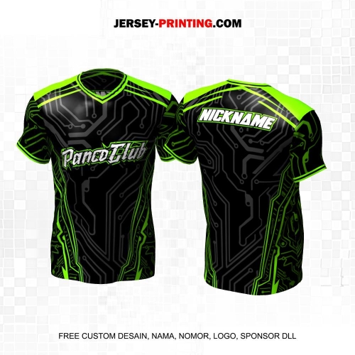 Jersey Adu Panco Hitam Abu Hijau Motif Abstrak 12