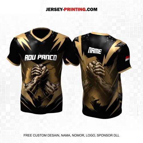 Jersey Adu Panco Hitam Coklat Motif Abstrak 13