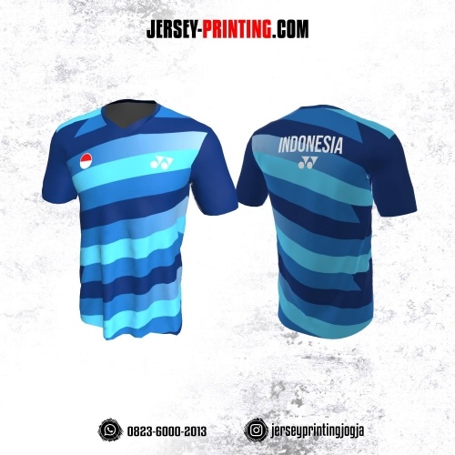 Jersey Badminton Biru Kombinasi