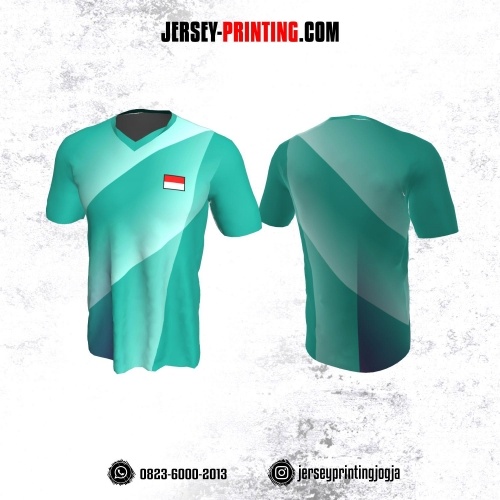 Jersey Badminton Tosca Gradasi Putih