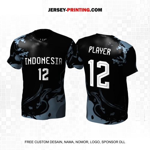 Jersey Basket Hitam Abu Motif Abstrak 197