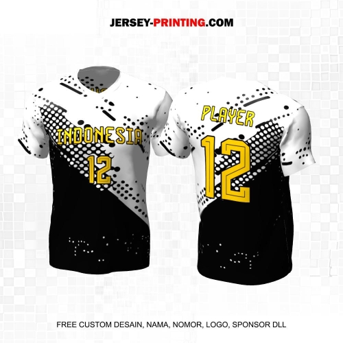 Jersey Basket Hitam Putih Motif Polkadot 183