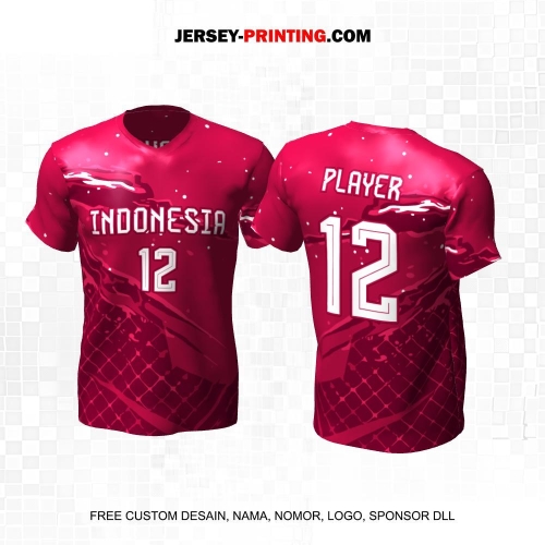 Jersey Basket Merah Pink Motif Abstrak 196