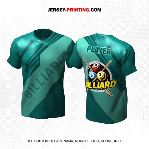 Jersey Billiard Hijau Motif Abstrak 11