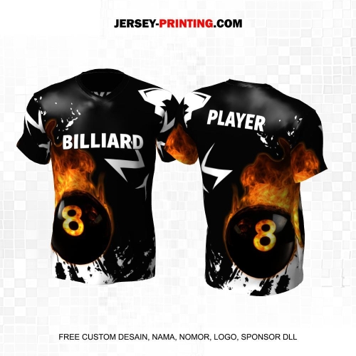 Jersey Billiard Hitam Putih Motif Abstrak 23