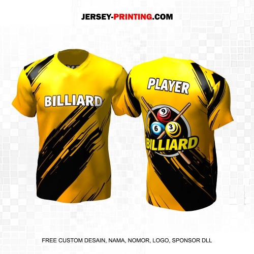Jersey Billiard Kuning Hitam Motif Abstrak 16