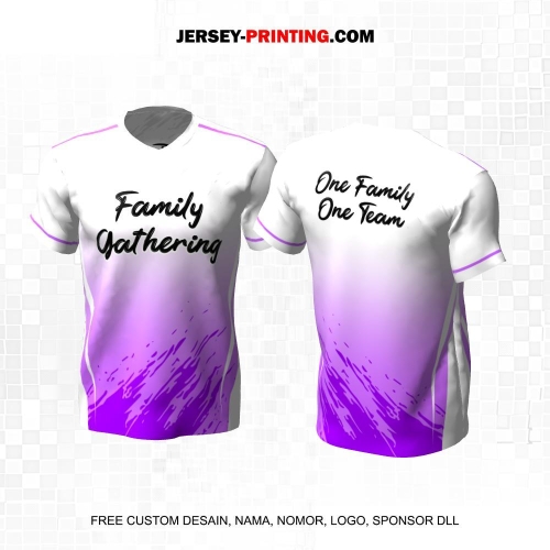 Jersey Family Gathering Gradasi Putih Ungu Motif Brush 07