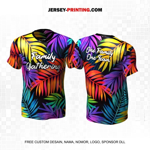 Jersey Family Gathering Warna Warni Motif Daun 18