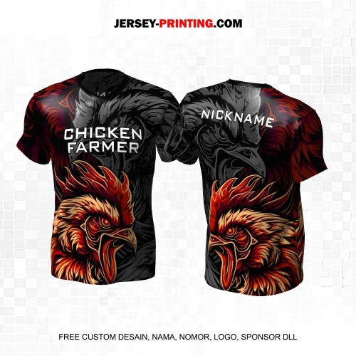 Jersey Farm Peternakan Ayam Hitam Abu Merah Motif Ayam 08