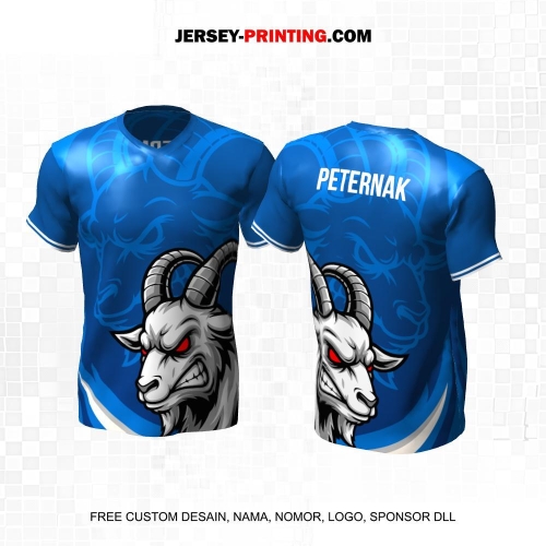Jersey Farm Peternakan Biru Motif Kambing 06