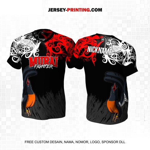 Jersey Farm Peternakan Burung Murai Kicau Hitam Abu Merah Putih Motif Abstrak Batik 75