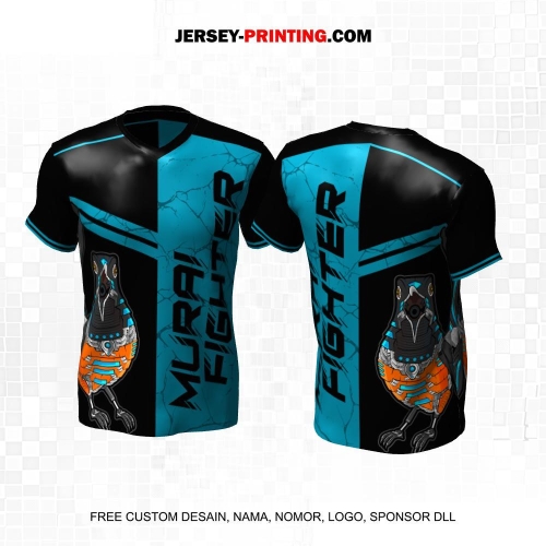 Jersey Farm Peternakan Burung Murai Kicau Hitam Biru Motif Abstrak 79