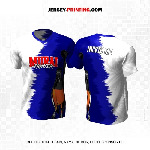 Jersey Farm Peternakan Burung Murai Kicau Putih Biru Motif Abstrak 74