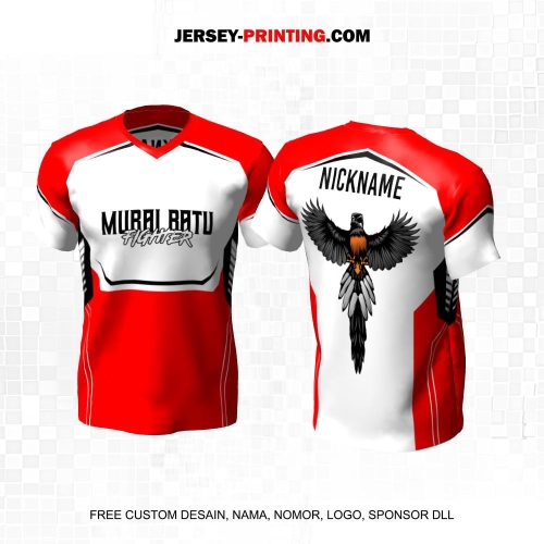 Jersey Farm Peternakan Burung Murai Kicau Putih Merah Motif Abstrak 87