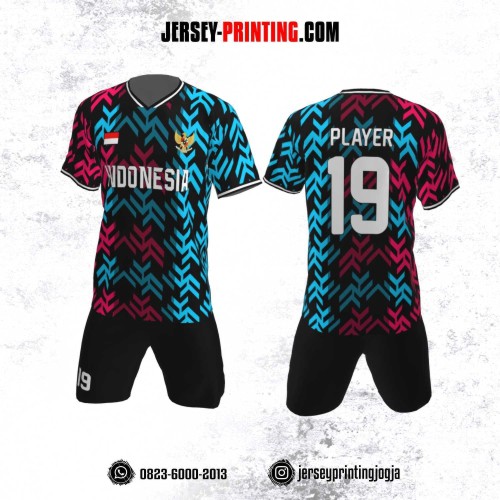 Jersey Futsal Gambar Vector Biru Pink