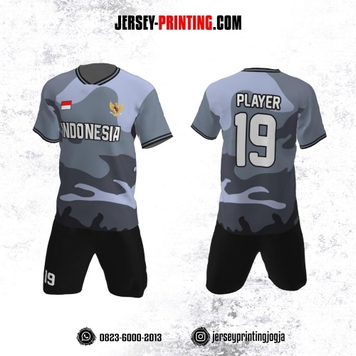 Jersey Futsal Kombinasi Abu-abu Ungu Hitam