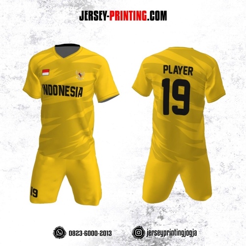 Jersey Futsal Kuning Motif Loreng