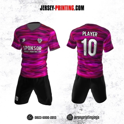 Jersey Futsal Motif Abstrak Pink Ungu