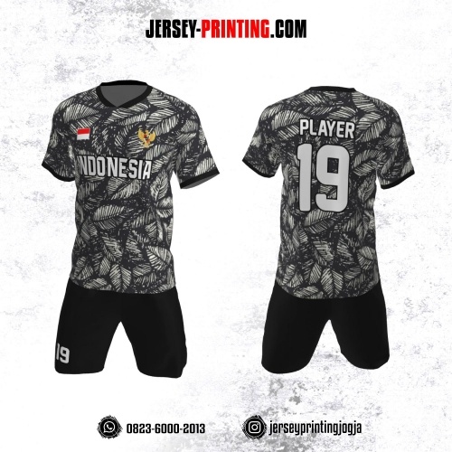Jersey Futsal Motif Daun Grey