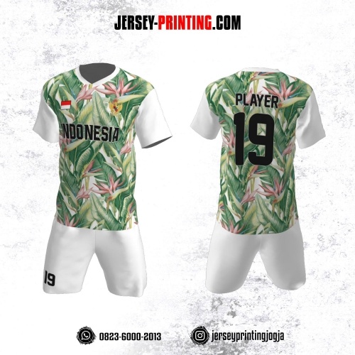 Jersey Futsal Motif Daun Hijau