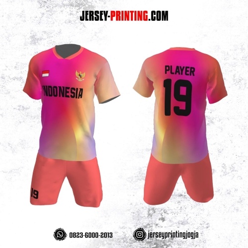Jersey Futsal Motif Gradasi Pink
