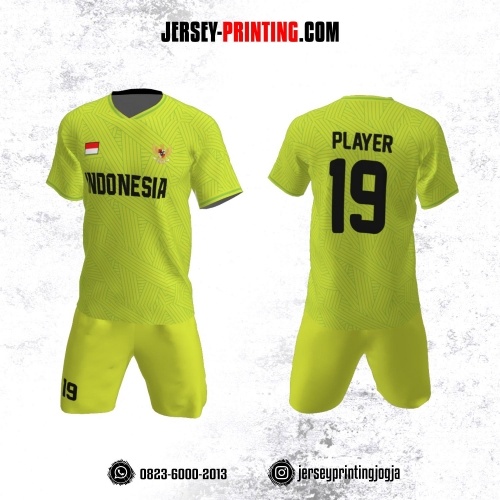 Jersey Futsal Motif Strip Hijau Lemon