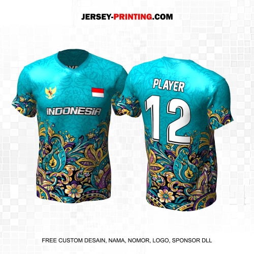 Jersey Futsal Tosca Kuning Ungu Motif Batik 627