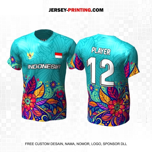 Jersey Futsal Tosca Warna Warni Motif Batik 634