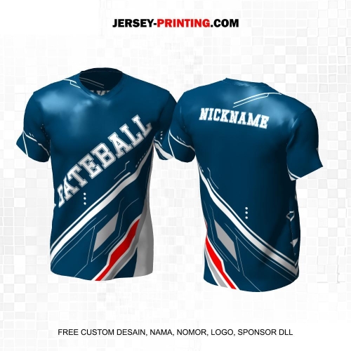 Jersey Gateball Sport Biru Putih Motif Abstrak 12