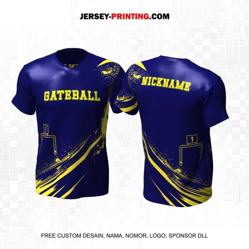 Jersey Gateball Sport Navy Kuning Motif Abstrak 11