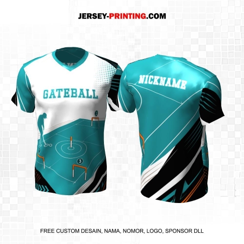 Jersey Gateball Tosca Hitam Putih Motif Abstrak 06