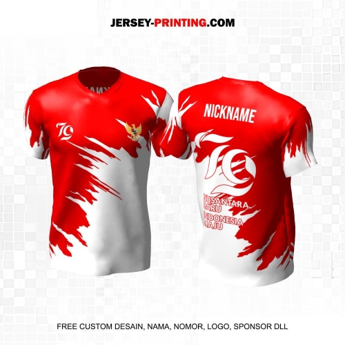 Jersey HUT RI 79 Kemerdekaan Indonesia 17 Agustus Merah Putih Motif Abstrak 33