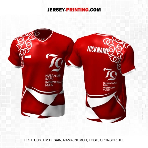 Jersey HUT RI 79 Kemerdekaan Indonesia 17 Agustus Merah Putih Motif Geometris 25