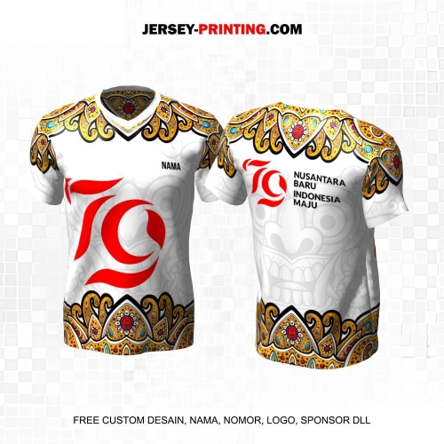 Jersey HUT RI 79 Kemerdekaan Indonesia 17 Agustus Putih Motif Barong 23