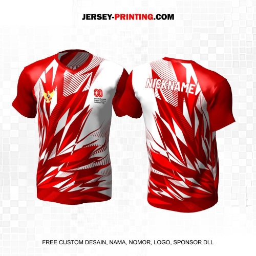 Jersey HUT RI 80 Kemerdekaan Indonesia 17 Agustus Merah Putih Motif Abstrak 186