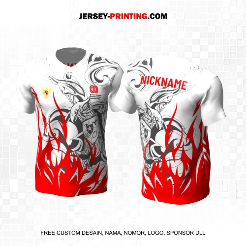 Jersey HUT RI 80 Kemerdekaan Indonesia 17 Agustus Putih Merah Abu Motif Garuda Api 184