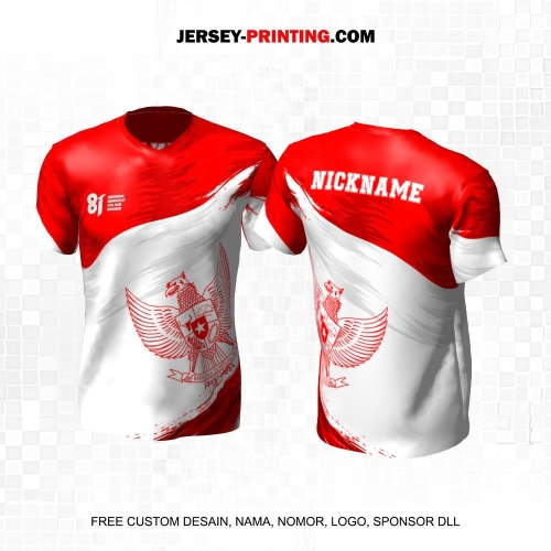 Jersey HUT RI 81 Kemerdekaan Indonesia 17 Agustus Merah Putih Motif Abstrak Garuda 289