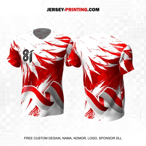 Jersey HUT RI 81 Kemerdekaan Indonesia 17 Agustus Merah Putih Motif Abstrak Bendera 333