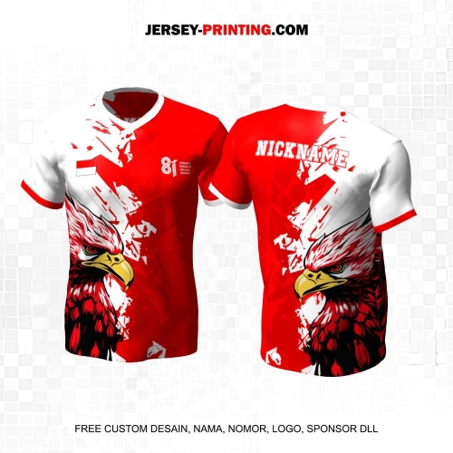 Jersey HUT RI 81 Kemerdekaan Indonesia 17 Agustus Merah Putih Motif Abstrak Elang 267