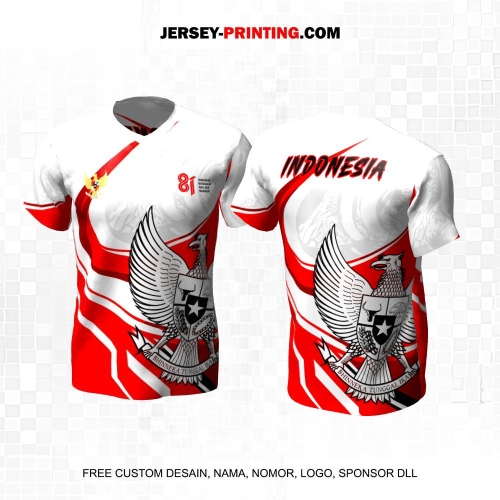 Jersey HUT RI 81 Kemerdekaan Indonesia 17 Agustus Merah Putih Motif Abstrak Garuda 310