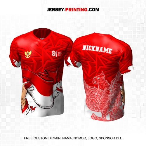 Jersey HUT RI 81 Kemerdekaan Indonesia 17 Agustus Merah Putih Motif Abstrak Bendera Garuda 270