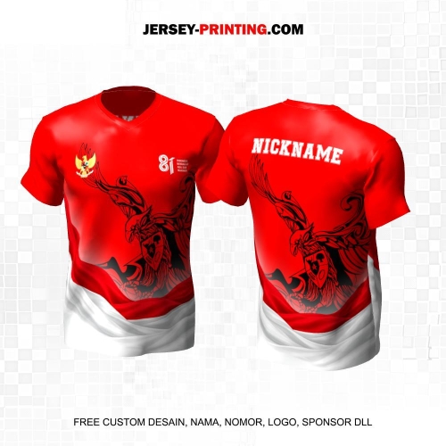 Jersey HUT RI 81 Kemerdekaan Indonesia 17 Agustus Merah Putih Motif Bendera Garuda 292