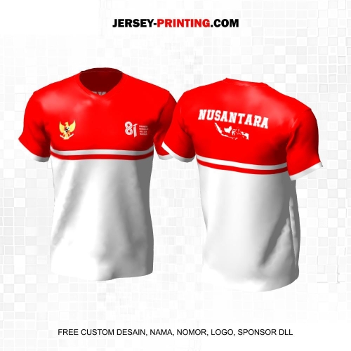 Jersey HUT RI 81 Kemerdekaan Indonesia 17 Agustus Merah Putih Motif Garis 322