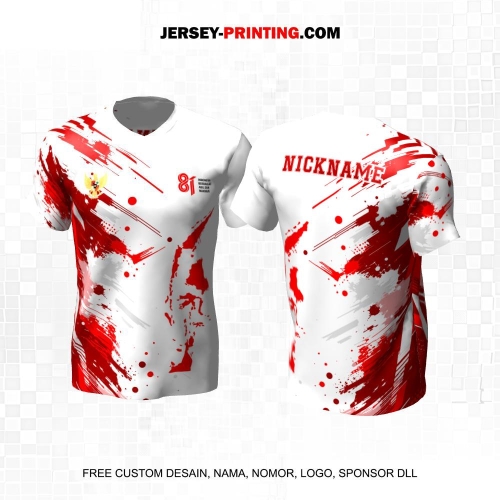 Jersey HUT RI 81 Kemerdekaan Indonesia 17 Agustus Putih Merah Motif Abstrak 314