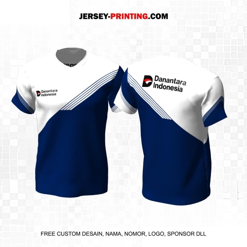 Jersey Instansi Danantara Indonesia BUMN Putih Biru Motif Line 05