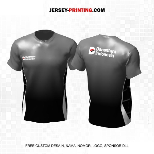 Jersey Instansi Danantara Indonesia BUMN Gradasi Abu Hitam Putih Motif Geometris 11