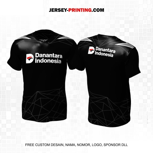 Jersey Instansi Danantara Indonesia BUMN Hitam Abu Motif Abstrak 16
