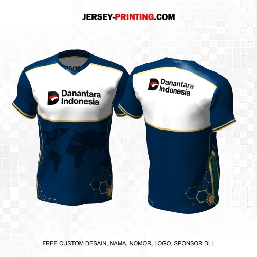 Jersey Instansi Danantara Indonesia BUMN Navy Putih Motif Line Honeycomb 29