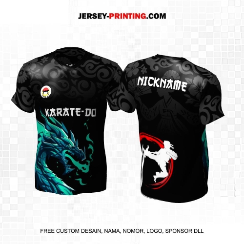 Jersey Karate Hitam Abu Tosca Motif Batik Naga 295